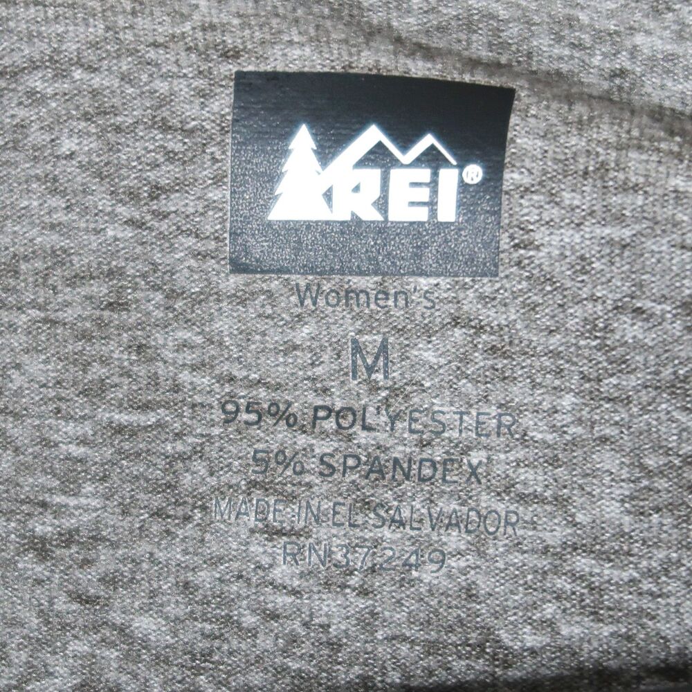REI Womens Shirt Size Medium Gray Tan Scoop Neck Stretch Hiking Outdoors Active - Picture 3 of 7